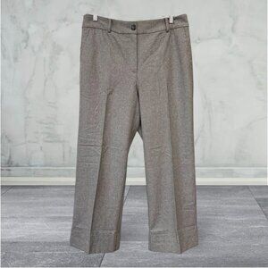 Women’s Loft NWT Gray Lined Straight Cropped Cuff Wool Blend Dress Pants-Size 12